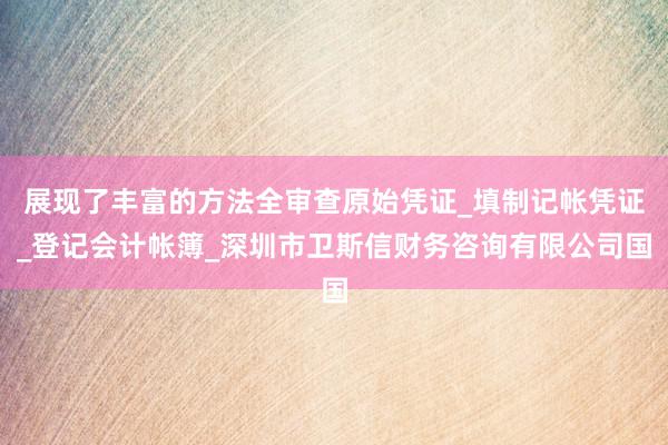展现了丰富的方法全审查原始凭证_填制记帐凭证_登记会计帐簿_深圳市卫斯信财务咨询有限公司国
