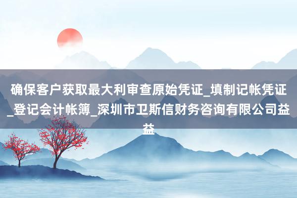 确保客户获取最大利审查原始凭证_填制记帐凭证_登记会计帐簿_深圳市卫斯信财务咨询有限公司益